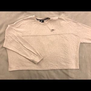 Nike Oatmeal Oversized Cropped Sweatshirt
